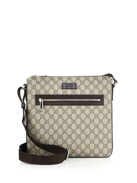 gucci gg supreme canvas flat messenger bag|messenger bag with interlocking g.